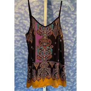 New! Express silky camisole in mixed print, Sz S